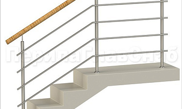 Четыре ригеля на сварке, круглый пластиковый поручень и круглые стойки купить в Челябинске