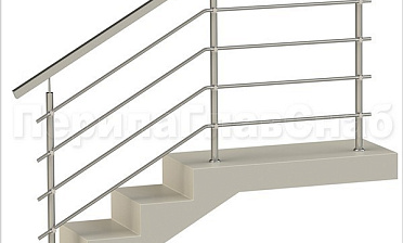 Четыре ригеля на держателях, квадратный поручень и круглые стойки купить в Челябинске