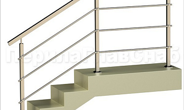 Три ригеля на держателях, квадратные поручень и стойки купить в Челябинске