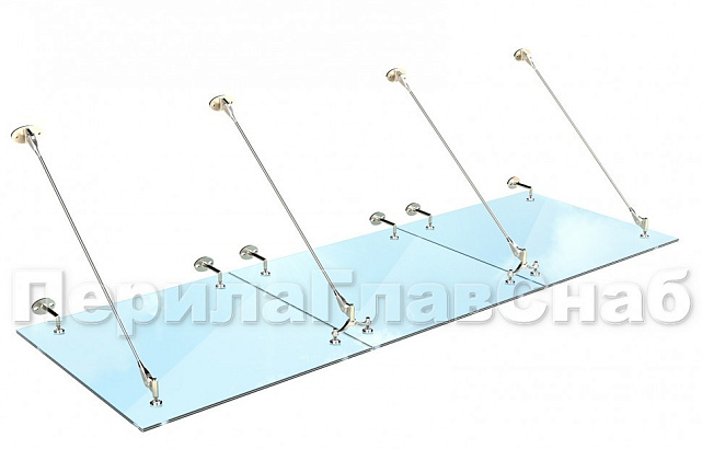 Комплект фурнитуры для козырька 1800х2800 (на вантах/тягах) k671-18-28