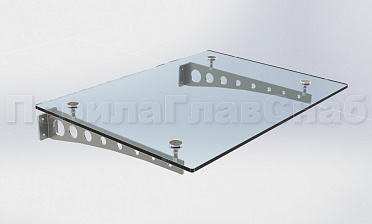 Стеклянный козырек на консоли из листа купить в Челябинске