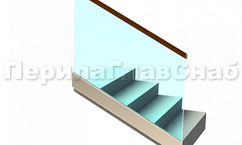 Ограждение с деревянным поручнем на профиле на лестнице в Челябинске. Готовые проекты ПерилаГлавСнаб Ограждение с деревянным поручнем на профиле на лестнице в Челябинске. Готовые проекты ПерилаГлавСнаб