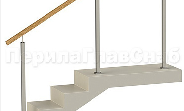 Нержавеющие ограждения без ригелей с квадратным деревянным поручнем и квадратными стойками купить в Челябинске