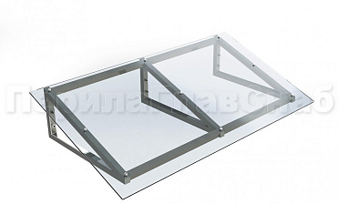 Козырек на треугольном скате из поликарбоната купить в Челябинске