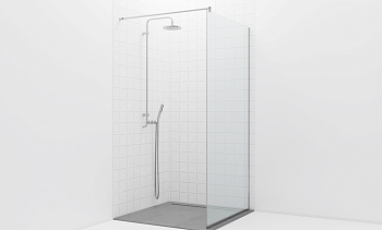 Стационарная душевая перегородка на профиле t581-1 в Челябинске. Готовые проекты ПерилаГлавСнаб