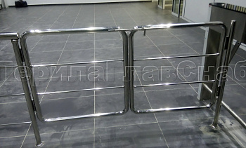 Нержавеющие двустворчатые калитки с горизонтальным заполнением в Челябинске. Готовые проекты ПерилаГлавСнаб