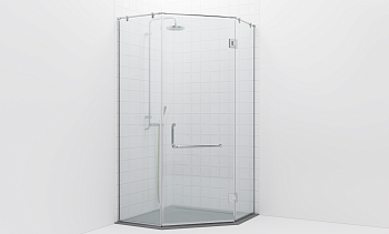 Комплект фурнитуры для трапециевидной душевой перегородки на профиле с угловой штангой t553-1 в Челябинске. Готовые проекты ПерилаГлавСнаб