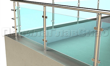 Кровельное ограждение из нержавеющей стали со стеклами купить в Челябинске
