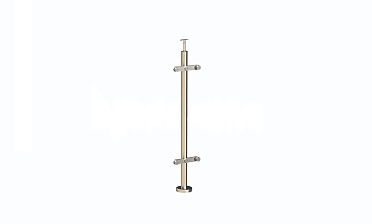 Стойка круглая  Ø38.1: 2 пластинчатых стеклодержателя, полированная, высота 950 мм (AISI 304) k729 купить в Челябинске