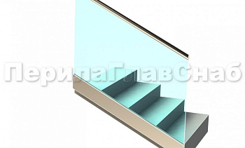 Ограждение с поручнем с пазом в зажимном профиле на лестнице в Челябинске. Готовые проекты ПерилаГлавСнаб Ограждение с поручнем с пазом в зажимном профиле на лестнице в Челябинске. Готовые проекты ПерилаГлавСнаб