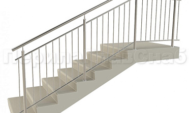 Нержавеющие ограждения с вертикальным заполнением 'частокол' - вариант №3 купить в Челябинске