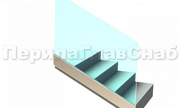 Ограждение без поручня на профиле на лестнице купить в Челябинске