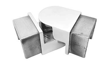 Отвод для поручня с пазом 40х40 мм, шарнирный, полир., (AISI 304) k546-2 купить в Челябинске