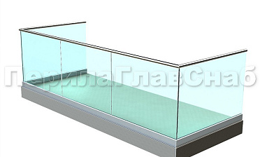 Ограждение на несущем стекле на алюминиевом профиле для балкона купить в Челябинске