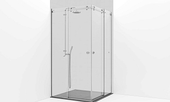 Комплект фурнитуры для раздвижной угловой душевой перегородки, две двери, на профиле t554-1 в Челябинске. Готовые проекты ПерилаГлавСнаб