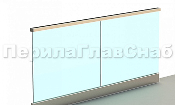 Ограждение с профильным поручнем с пазом в зажимном профиле в Челябинске. Готовые проекты ПерилаГлавСнаб Ограждение с профильным поручнем с пазом в зажимном профиле в Челябинске. Готовые проекты ПерилаГлавСнаб