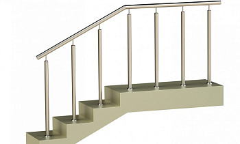 Ограждения со стойками в каждую ступень без ригелей в Челябинске. Готовые проекты ПерилаГлавСнаб