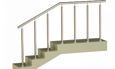 Ограждения со стойками в каждую ступень без ригелей купить в Челябинске