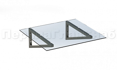 Консольный навес из поликарбоната выносной прямой треуголки купить в Челябинске
