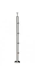 Стойка круглая Ø38.1: 4 ригеледержателя, полированная, высота 950 мм (AISI 304) k714 купить в Челябинске