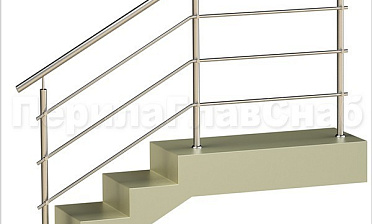 Три ригеля на держателях, круглый поручень и круглые стойки для крыльца купить в Челябинске