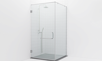 Комплект фурнитуры для душевой перегородки на профиле с угловой штангой t551-1 в Челябинске. Готовые проекты ПерилаГлавСнаб