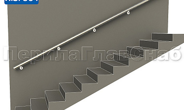 Готовый пристенный поручень с 5 держателями, длина 3700 мм (AISI 304) k730-37 купить в Челябинске Готовый пристенный поручень с 5 держателями, длина 3700 мм (AISI 304) k730-37 купить в Челябинске