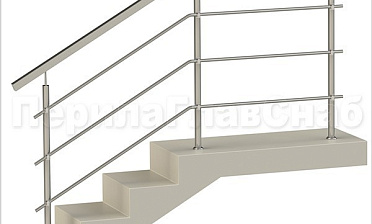 Три ригеля на держателях, квадратный поручень и круглые стойки купить в Челябинске