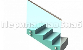 Ограждение с профильным поручнем с пазом на точечном креплении на лестнице в Челябинске. Готовые проекты ПерилаГлавСнаб Ограждение с профильным поручнем с пазом на точечном креплении на лестнице в Челябинске. Готовые проекты ПерилаГлавСнаб