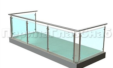 Ограждение из нержавеющей стали со стеклами для балкона купить в Челябинске