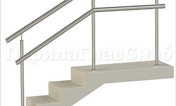 Нержавеющие ограждения с детским поручнем без ригелей в Челябинске. Готовые проекты ПерилаГлавСнаб