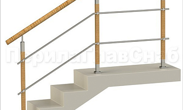 Два ригеля на держателях, пластиковый поручень и квадратные деревянные стойки купить в Челябинске