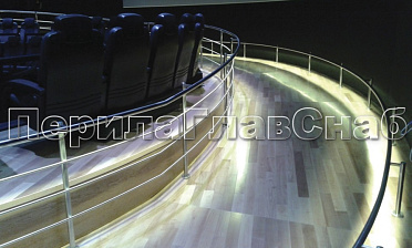 Ограждение со светильниками, встроенными в поручень купить в Челябинске