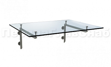 Стеклянный консольный навес на Г-образном каркасе - вариант 2 купить в Челябинске