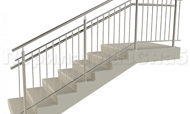 Нержавеющие ограждения с вертикальным заполнением 'частокол' - вариант №4 купить в Челябинске