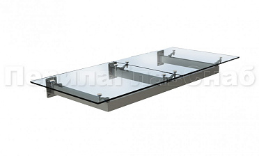 Стеклянный козырек на прямом каркасе купить в Челябинске