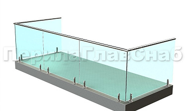 Балконные ограждения из стекла на министойках купить в Челябинске