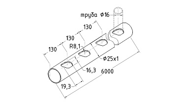 Труба AISI 304 25х1х6000, с перфорацией под  Ø16, 30°, GRIT 600 837-3 купить в Челябинске Труба AISI 304 25х1х6000, с перфорацией под  Ø16, 30°, GRIT 600 837-3 купить в Челябинске