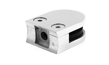 Стеклодержатель литой с вставками под стекло 8-10 мм, закругленный под Ø50.8 мм, 40х22х50, полированный, (AISI 304) k001-8 купить в Челябинске