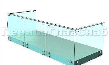 Ограждения на несущем стекле с торцевым креплением для балкона купить в Челябинске