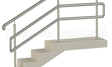 Нержавеющие ограждения с двойным поручнем без ригелей - вариант 1 купить в Челябинске