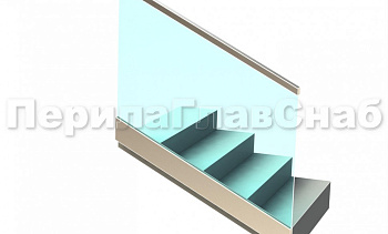 Ограждение с профильным поручнем с пазом в зажимном профиле на лестнице в Челябинске. Готовые проекты ПерилаГлавСнаб Ограждение с профильным поручнем с пазом в зажимном профиле на лестнице в Челябинске. Готовые проекты ПерилаГлавСнаб