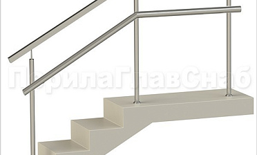 Ограждения с квадратным поручнем и дополнительным поручнем без ригелей купить в Челябинске