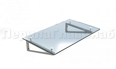 Стеклянный козырек на консоли из трубы купить в Челябинске