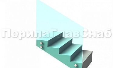 Ограждение без поручня на точечном креплении на лестнице купить в Челябинске