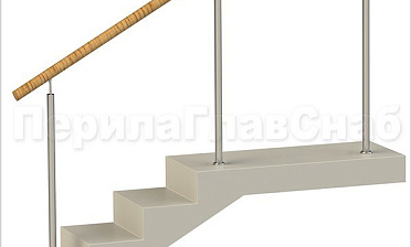 Нержавеющие ограждения без ригелей с пластиковым поручнем купить в Челябинске