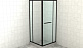 Комплект душевой с внутренней подвижной дверью,толщина стекла 8мм, 900х900х2000, AUSI 304, черная t470 Bl