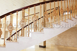 Латунные перила под золото в Челябинске. Готовые проекты ПерилаГлавСнаб - фото 9 Латунные перила под золото в Челябинске. Готовые проекты ПерилаГлавСнаб - фото 9