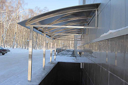 Козырьки и навесы на металлокаркасе в Челябинске. Готовые проекты ПерилаГлавСнаб - фото 20