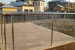 Ограждения и перила без ригелей из нержавеющей стали (без заполнения) в Челябинске. Готовые проекты ПерилаГлавСнаб - фото 11